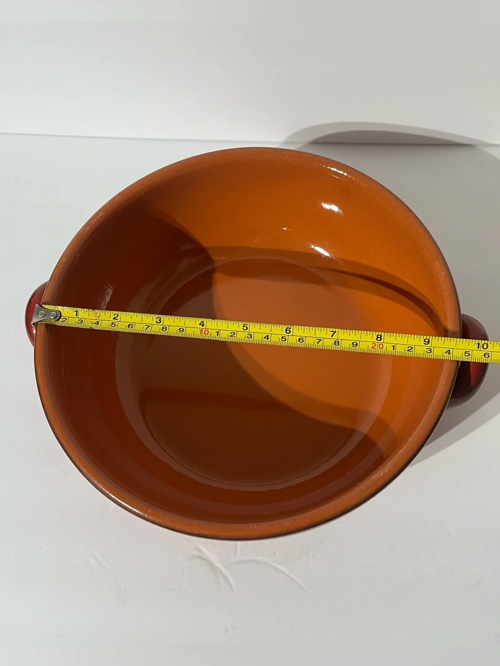 Vintage DE SILVA Italy Red Glazed Terracotta Double Handled Casserole Dish/Bowl